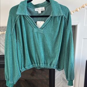 Vintage Havana • Green Polo Sweatshirt M NWT